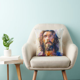 Cojín Decorativo Jesucristo acuarela