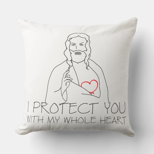 Cojín Decorativo Jesucristo - Te Protejo (Anverso)