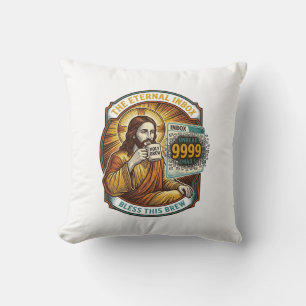 Cojín Decorativo Jesús 9999 correos electrónicos no leídos Bandeja 
