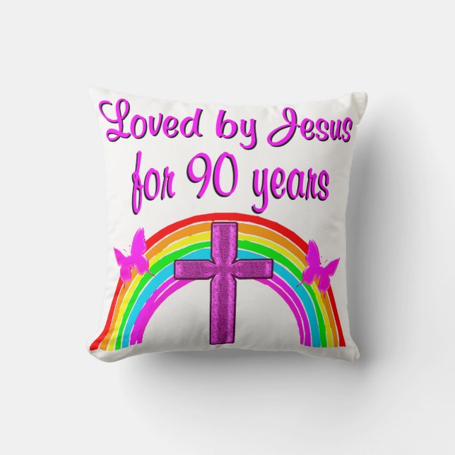 COJÍN DECORATIVO JESÚS AMA EL CUMPLEAÑOS 90 (Anverso)