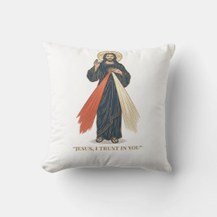 Cojín Decorativo Jesús Antiguo Confío en Ti Diseño Vectorial Religi