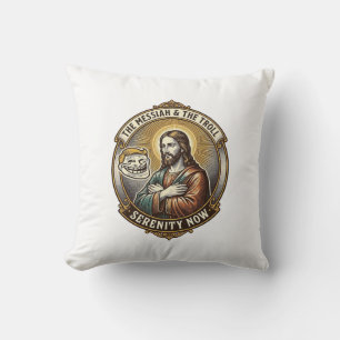 Cojín Decorativo Jesús Cruzando Brazos Cara de Troll de Internet Em