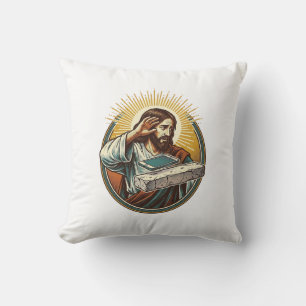 Cojín Decorativo Jesús Dejó Caer Teléfono Cara Plana Concreto Pánic