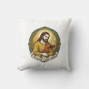 Cojín Decorativo Jesús Derrotado Fumando Tostadas Quemadas Desayuno