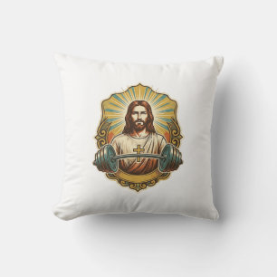 Cojín Decorativo Jesús Determinado Pesas De Hierro Pesado Powerlift