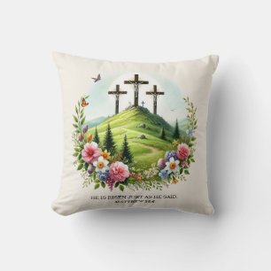Cojín Decorativo Jesús en la Cruz Él ha Resucitado Pascua