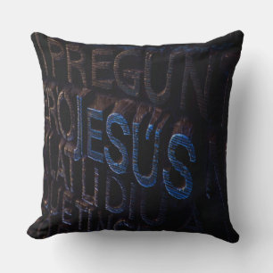 Cojín Decorativo Jesús en Piedra Azul Dios Cristiano Amor