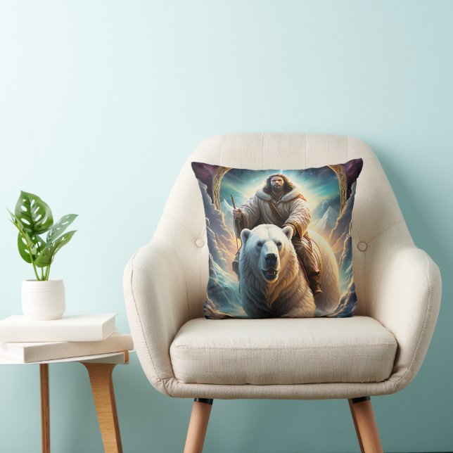 Cojín Decorativo Jesús en un oso polar (Silla)