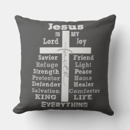 Cojín Decorativo Jesús es mi cristiano todo citado