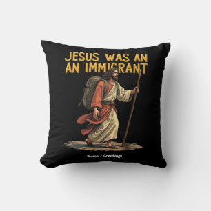 Cojín Decorativo Jesús Es Un Inmigrante Único Apoyo Al Diseño Cruza