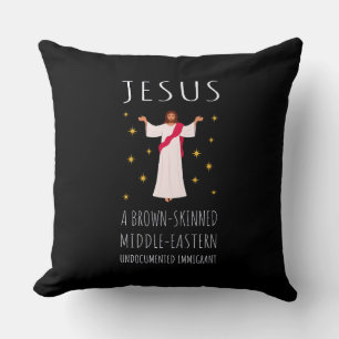 Cojín Decorativo Jesús Inmigrante Indocumentado de Piel Morena I