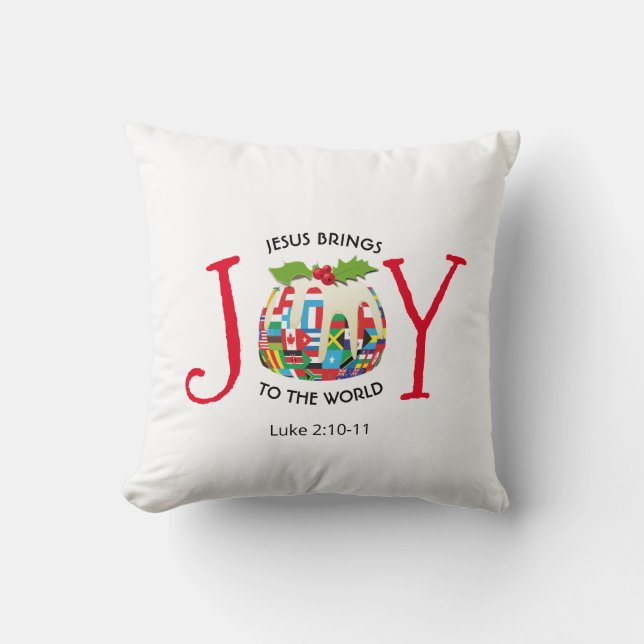 Cojín Decorativo JESUS JOY AL MUNDO Navidades cristianos (Anverso)