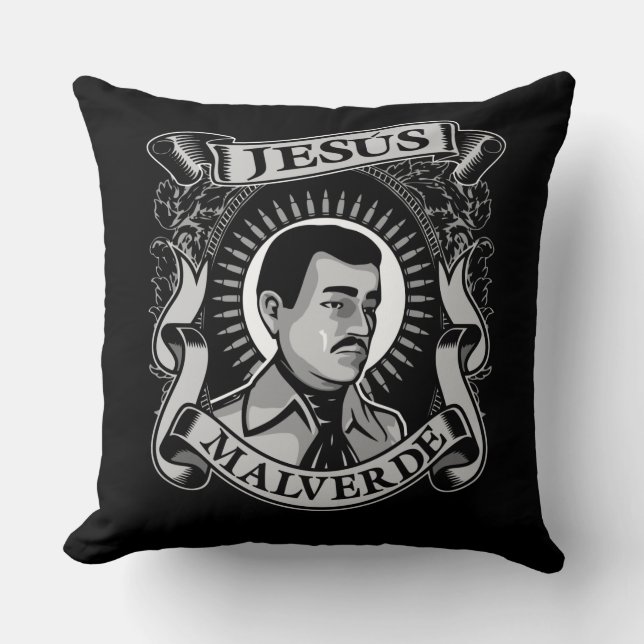 Cojín Decorativo Jesus Malverde Gift Hero Mexicano Jesus Malverde (Anverso)