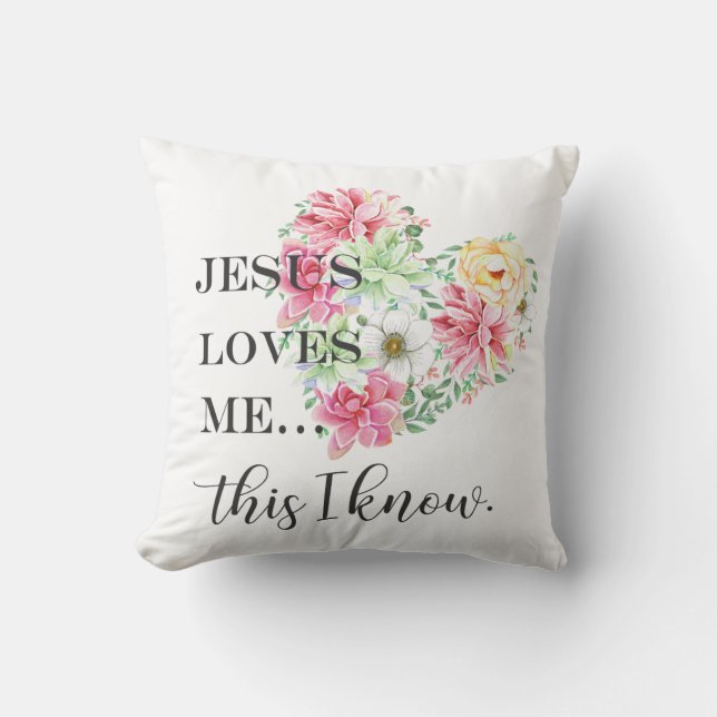 Cojín Decorativo Jesús me ama esto lo sé (Anverso)