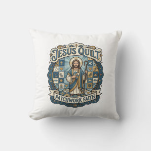 Cojín Decorativo Jesús Parche de Colcha de Retazos Fe Jesús Colcha 