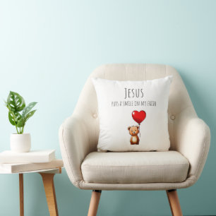 Cojín Decorativo Jesús Pone Una Sonrisa En Mi Fe Pilar Decorativo