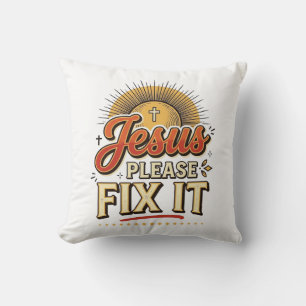 Cojín Decorativo Jesús Por Favor Arreglarlo Tipografía Cristiana Vi