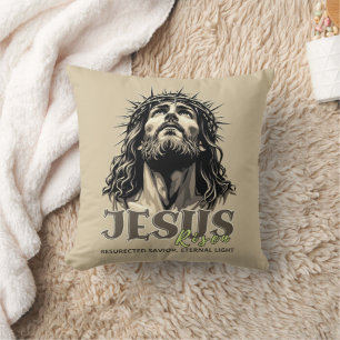 Cojín Decorativo Jesus Risen - Beige artístico de Jesucristo