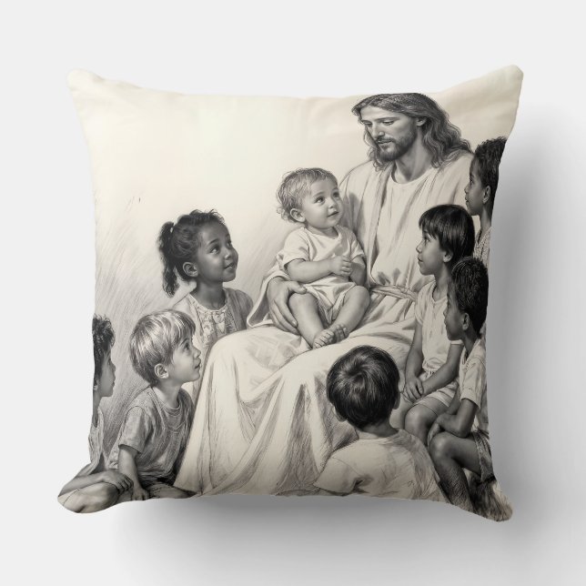 Cojín Decorativo Jesus Sitting with Children (Anverso)