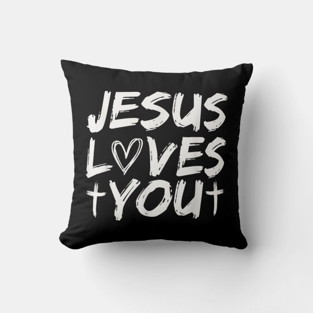 Cojín Decorativo Jesús Te Ama Yo Jesús (Anverso)