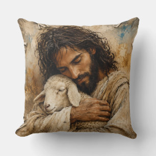 Cojín Decorativo Jesus the Good Shepherd Christian Bible Art