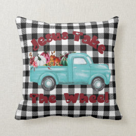 Cojín Decorativo Jesús Toma La Rueda Cristiano Gracioso