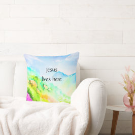 Cojín Decorativo Jesús vive aquí