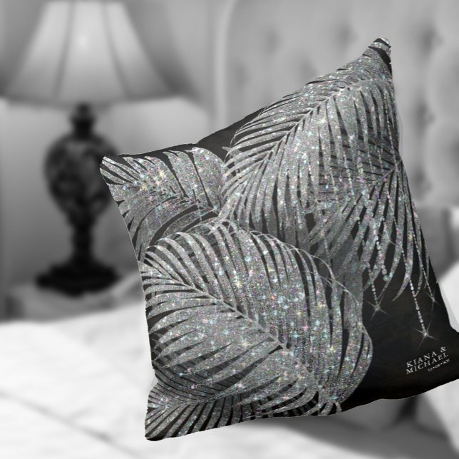 Cojín Decorativo Jewel Palm Leaf Boda Silver ID830 (Subido por el creador)