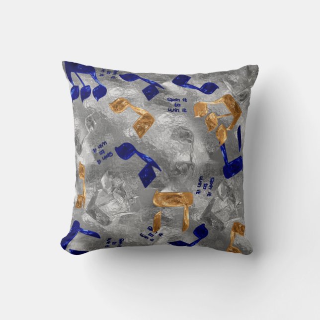Cojín Decorativo Jewish-Hammered-Dreidel-Letters (Anverso)