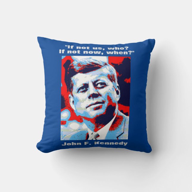 Cojín Decorativo JFK John F. Kennedy Cita Inspiración Motivacional (Anverso)