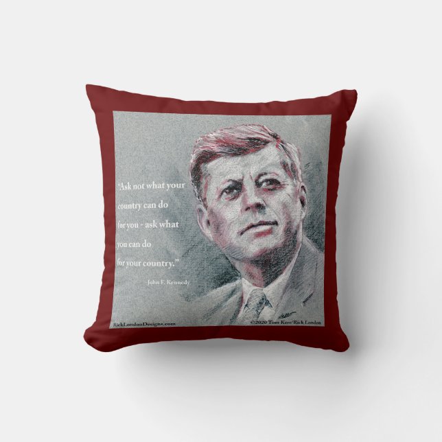 Cojín Decorativo JFK y presupuesto (Anverso)