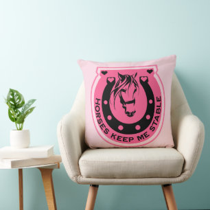Cojín Decorativo Jinete a Caballo Rosa