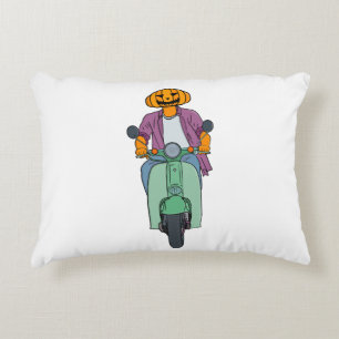 Cojín Decorativo Jinete de calabaza en scooter menta