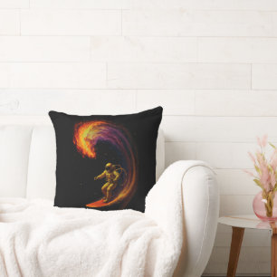 Cojín Decorativo Jinete de Ola Cósmica