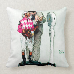 Cojín Decorativo Jinete que pesa adentro por Norman Rockwell