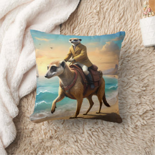 Cojín Decorativo Jinete Suricata En Un Caballo Suricata,