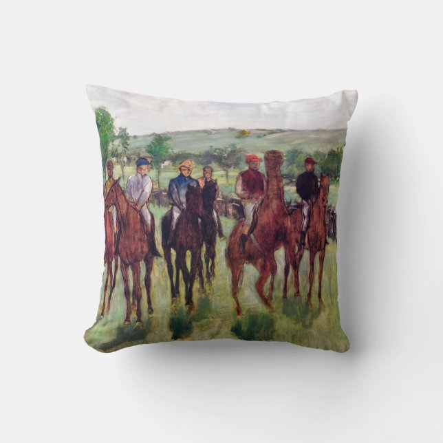 Cojín Decorativo Jinetes y caballos de carrera, Edgar Degas (Anverso)