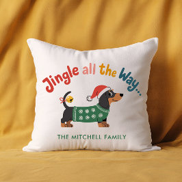 Cojín Decorativo Jingle All the Way Dog – Familia de vacaciones per