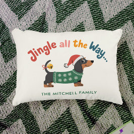 Cojín Decorativo Jingle All the Way Dog – Familia de vacaciones per