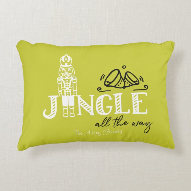 Cojín Decorativo Jingle personalizado moderno de Nutcracker (Anverso)