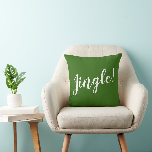 Cojín Decorativo ¡JINGLE! - Vacaciones para Navidades verdes (Silla)