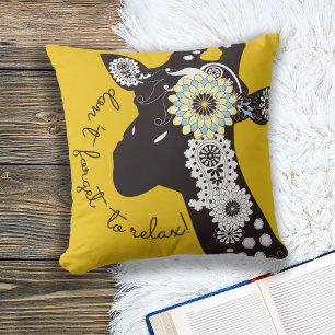 Cojín Decorativo Jirafa divertida funky amarilla relajada