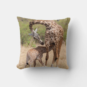 Cojín Decorativo Jirafa madre y cría en Kenia