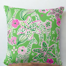 Jirafas Elegantes Rosa Verde Lily