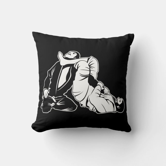 Cojín Decorativo jiu jitsu martial art fighter fight vector (Anverso)
