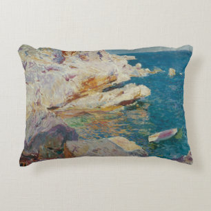 Cojín Decorativo Joaquín Sorolla-Rocas de Jávea y el barco blanco