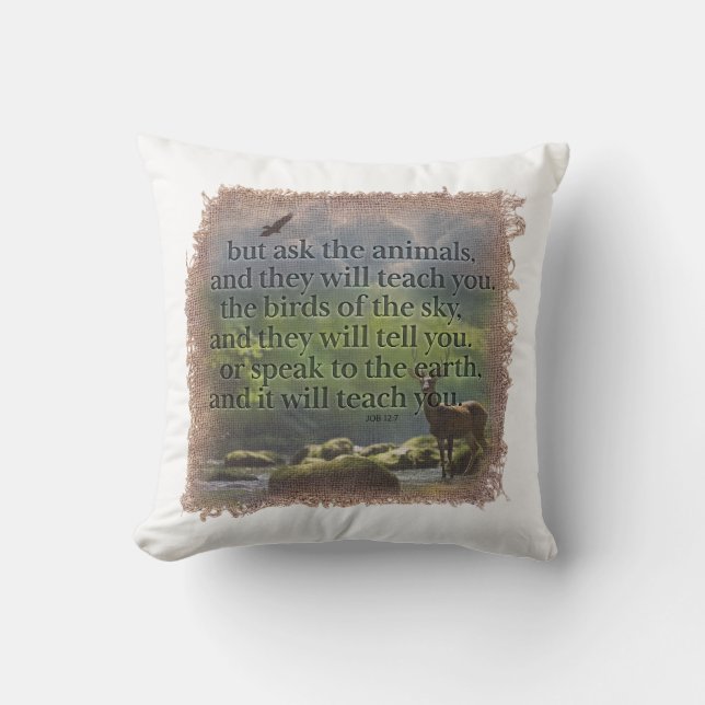 Cojín Decorativo JOB 12:7 - Pillow (Anverso)
