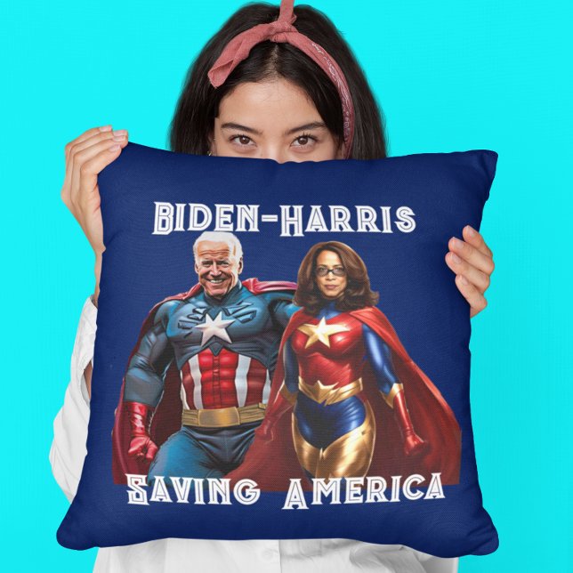 Cojín Decorativo Joe Biden y Kamala Harris como superhéroes (Subido por el creador)