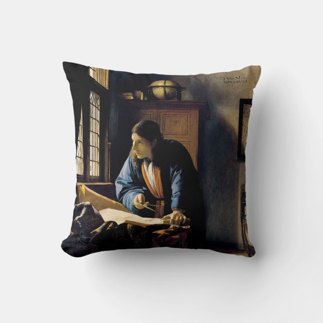 Cojín Decorativo Johannes Vermeer - El geógrafo (Anverso)