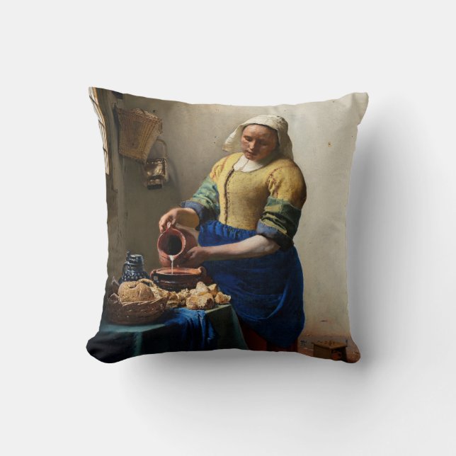 Cojín Decorativo Johannes Vermeer - La Milkmaid (Anverso)